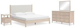 J&M Furniture - Ashley Furniture - Cadmori King Upholstered Panel Bed, Dresser, Mirror and Nightstand - King Upholstered Panel Bed, Dresser, Mirror and Nightstand - B2615B19