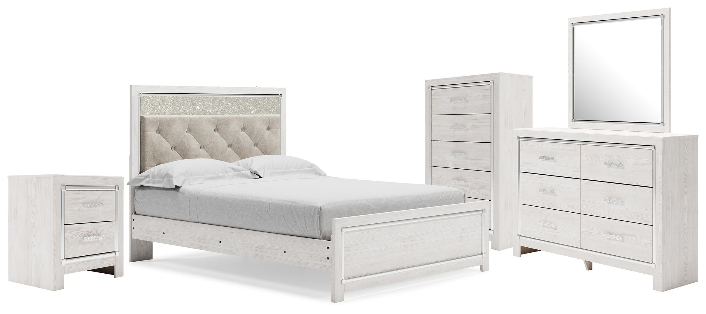 J&M Furniture - Ashley Furniture - Altyra Queen Upholstered Panel Bed, Dresser, Mirror, Chest and Nightstand - Queen Upholstered Panel Bed, Dresser, Mirror, Chest and Nightstand - B2640B62