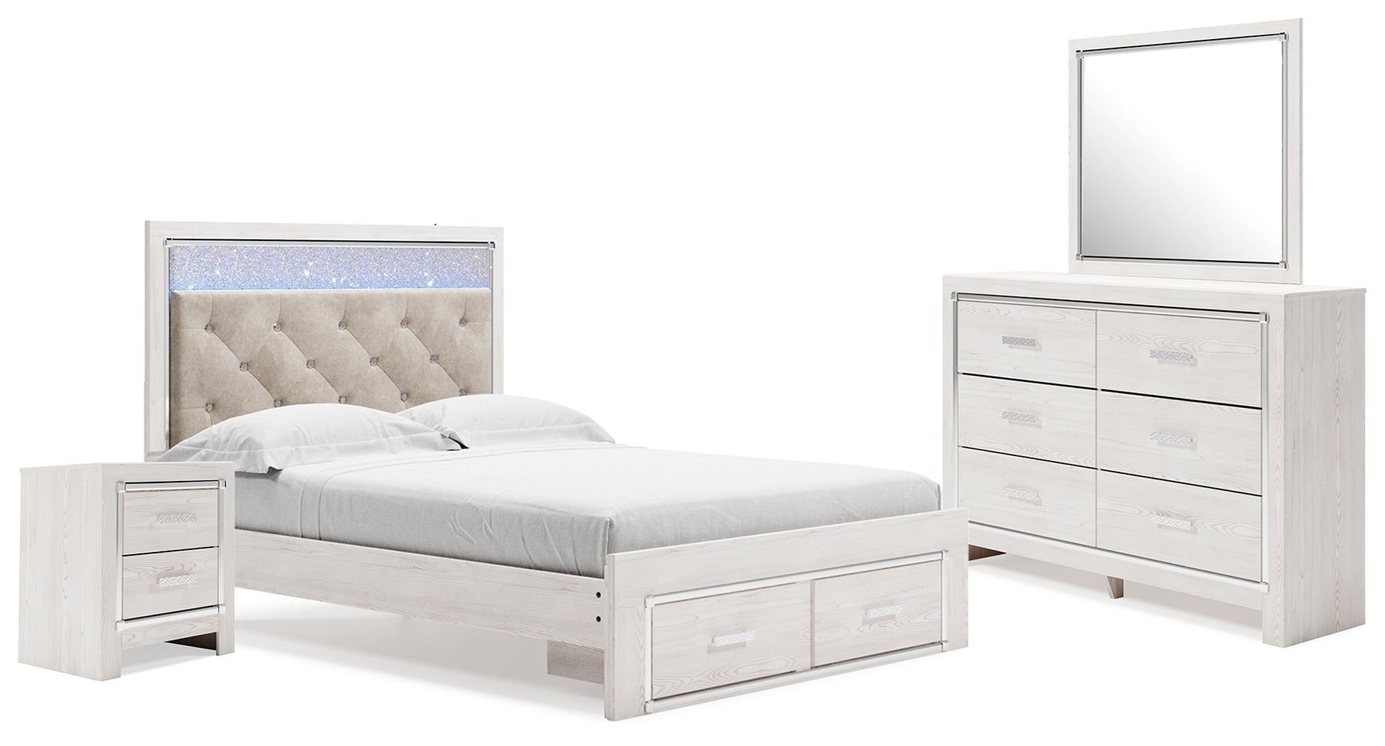 J&M Furniture - Ashley Furniture - Altyra Queen Panel Storage Bed with Mirrored Dresser and Nightstand - Queen Panel Storage Bed with Mirrored Dresser and Nightstand - B2640B31