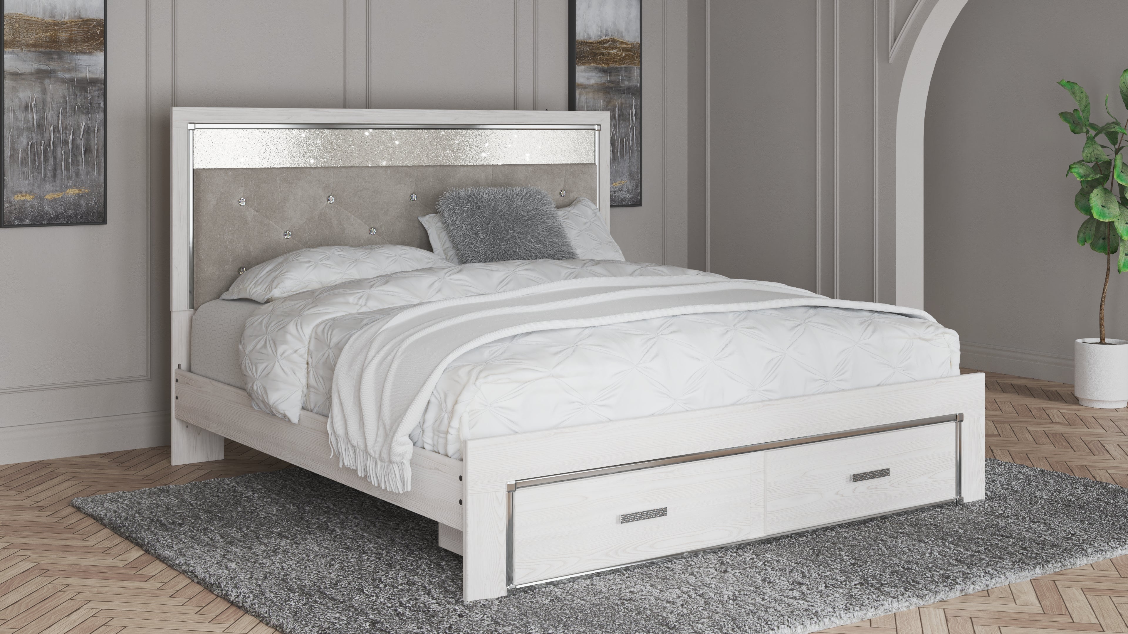 J&M Furniture - Ashley Furniture - Altyra King Upholstered Storage Bed - King Upholstered Storage Bed - B2640B29