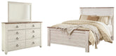 J&M Furniture - Ashley Furniture - Willowton Queen Panel Bed, Dresser and Mirror - Queen Panel Bed, Dresser and Mirror - B267B9