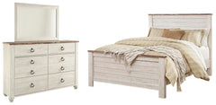 Willowton Queen Panel Bed, Dresser and Mirror