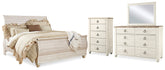 J&M Furniture - Ashley Furniture - Willowton King Sleigh Bed, Dresser, Mirror and Chest - King Sleigh Bed, Dresser, Mirror and Chest - B267B42