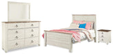 J&M Furniture - Ashley Furniture - Willowton Full Panel Bed, Dresser, Mirror, Chest and Nightstand - Full Panel Bed, Dresser, Mirror, Chest and Nightstand - B267B64