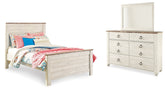 J&M Furniture - Ashley Furniture - Willowton Full Panel Bed, Dresser and Mirror - Full Panel Bed, Dresser and Mirror - B267B54