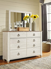 J&M Furniture - Ashley Furniture - Willowton Dresser and Mirror - Dresser and Mirror - B267B1