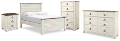 Willowton Full Panel Bed, Dresser, Chest and Nightstand