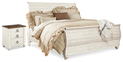 Willowton King Sleigh Bed and Nightstand