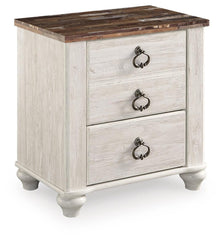 Willowton King Sleigh Bed and Nightstand