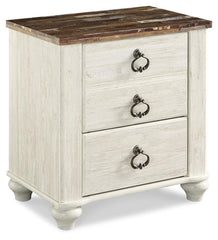 Willowton Full Panel Bed with Storage and Nightstand