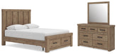 J&M Furniture - Ashley Furniture - Oliandon Queen Panel Storage Bed, Dresser and Mirror - Queen Panel Storage Bed, Dresser and Mirror - PCB2844B5