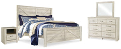 J&M Furniture - Ashley Furniture - Bellaby King Crossbuck Panel Bed, Dresser, Mirror, and Nightstand - King Crossbuck Panel Bed, Dresser, Mirror, and Nightstand - B331B15