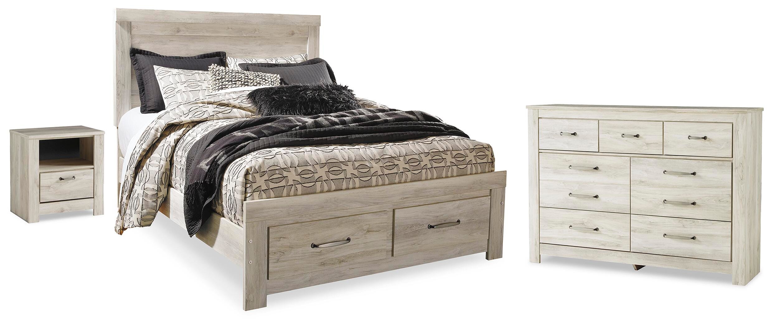 J&M Furniture - Ashley Furniture - Bellaby Queen Panel Storage Bed, Dresser and Nightstand - Queen Panel Storage Bed, Dresser and Nightstand - B331B24
