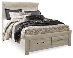 J&M Furniture - Ashley Furniture - Bellaby Queen Platform Bed with 2 Storage Drawers - Queen Platform Bed with 2 Storage Drawers / Whitewash - B331B4