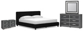 J&M Furniture - Ashley Furniture - Zuraleus King Upholstered Bed, Dresser, Mirror and 2 Nightstands - King Upholstered Bed, Dresser, Mirror and 2 Nightstands - PCB3380B23