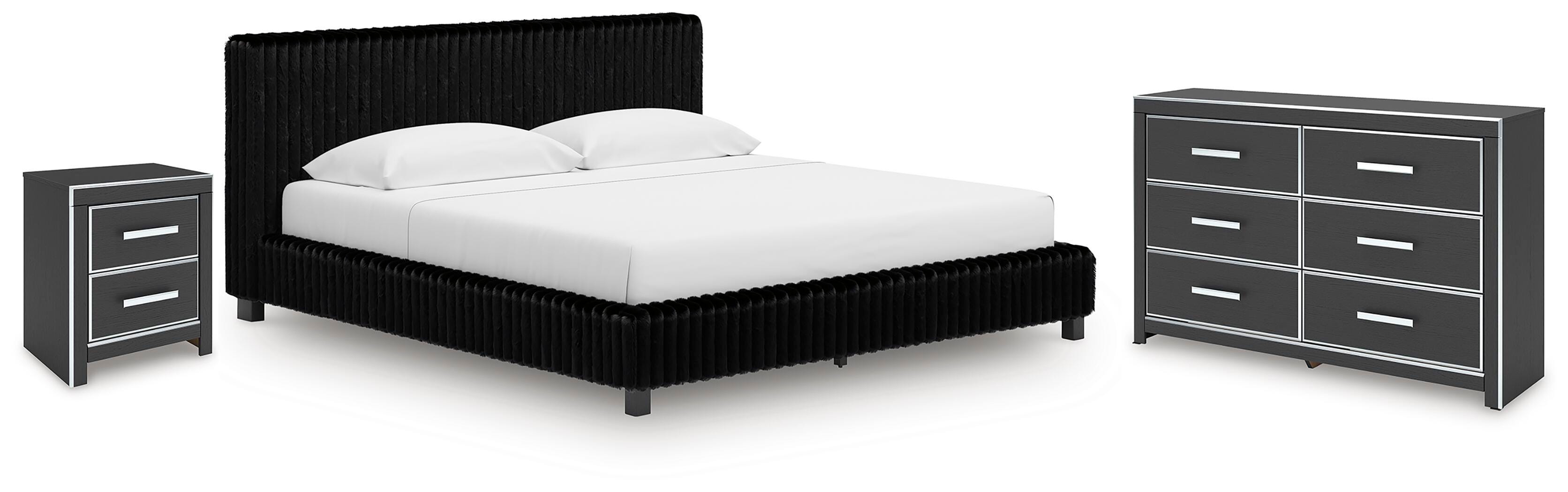 J&M Furniture - Ashley Furniture - Zuraleus King Upholstered Bed, Dresser and Nightstand - King Upholstered Bed, Dresser and Nightstand - PCB3380B17