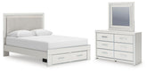 J&M Furniture - Ashley Furniture - Zuraleus Queen Upholstered Panel Platform Storage Bed, Dresser and Mirror - Queen Upholstered Panel Platform Storage Bed, Dresser and Mirror - PCB3381B5