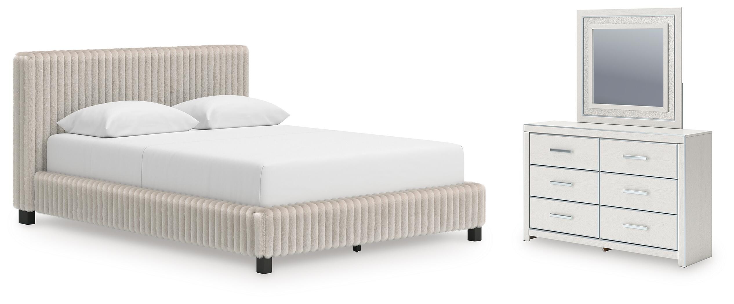 J&M Furniture - Ashley Furniture - Zuraleus Queen Upholstered Bed, Dresser and Mirror - Queen Upholstered Bed, Dresser and Mirror - PCB3381B12