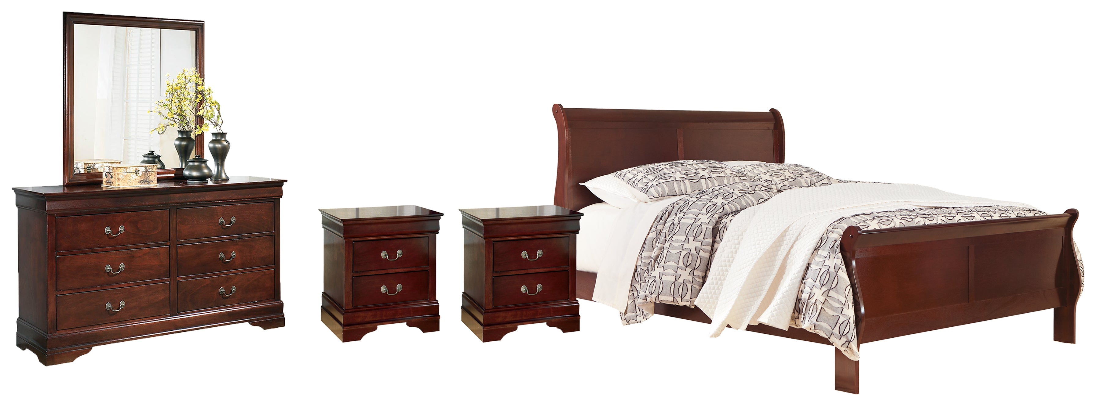 J&M Furniture - Ashley Furniture - Alisdair Queen Sleigh Bed, Dresser, Mirror, Chest and 2 Nightstands - Queen Sleigh Bed, Dresser, Mirror, Chest and 2 Nightstands - B376B23
