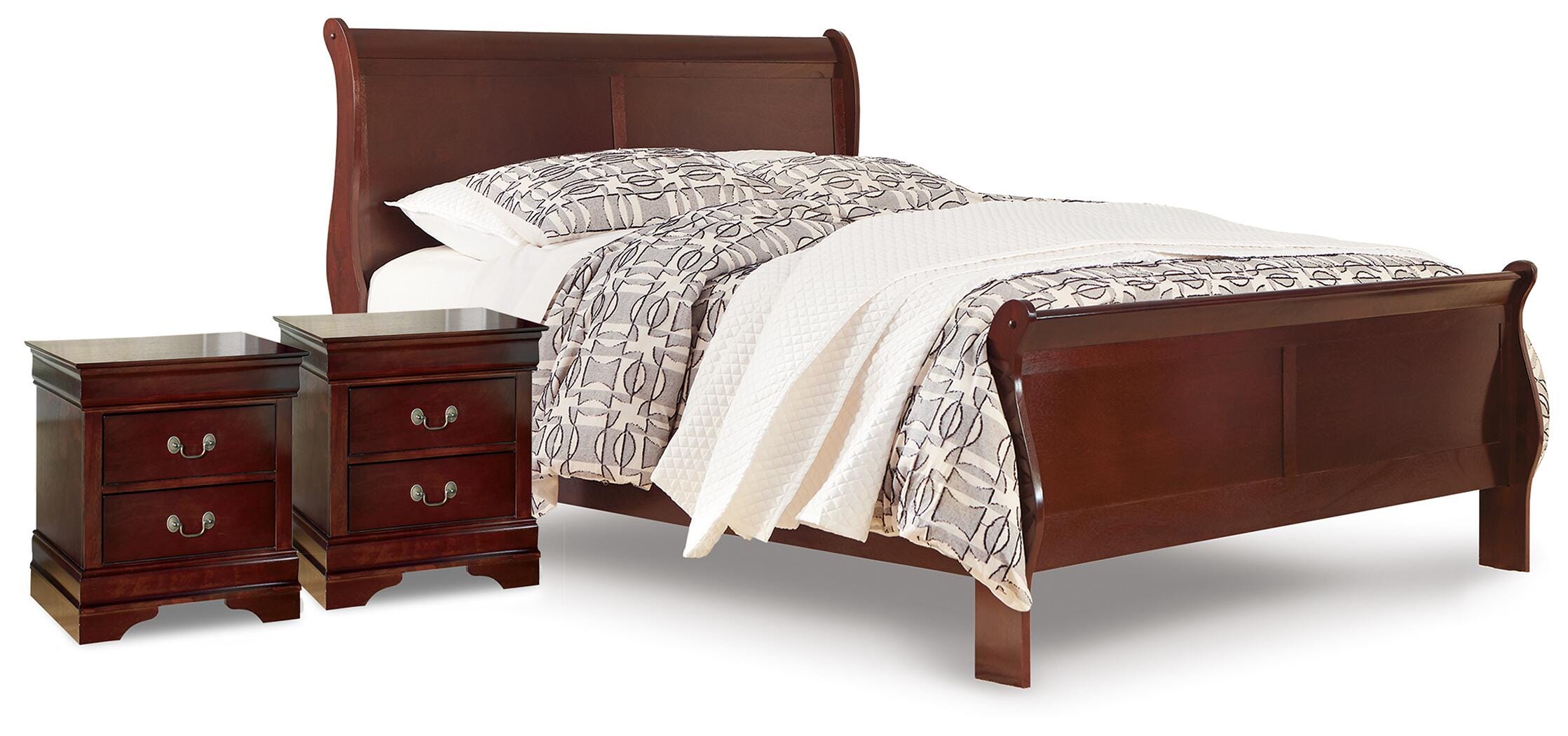 J&M Furniture - Ashley Furniture - Alisdair Queen Sleigh Bed and 2 Nightstands - Queen Sleigh Bed and 2 Nightstands - B376B30