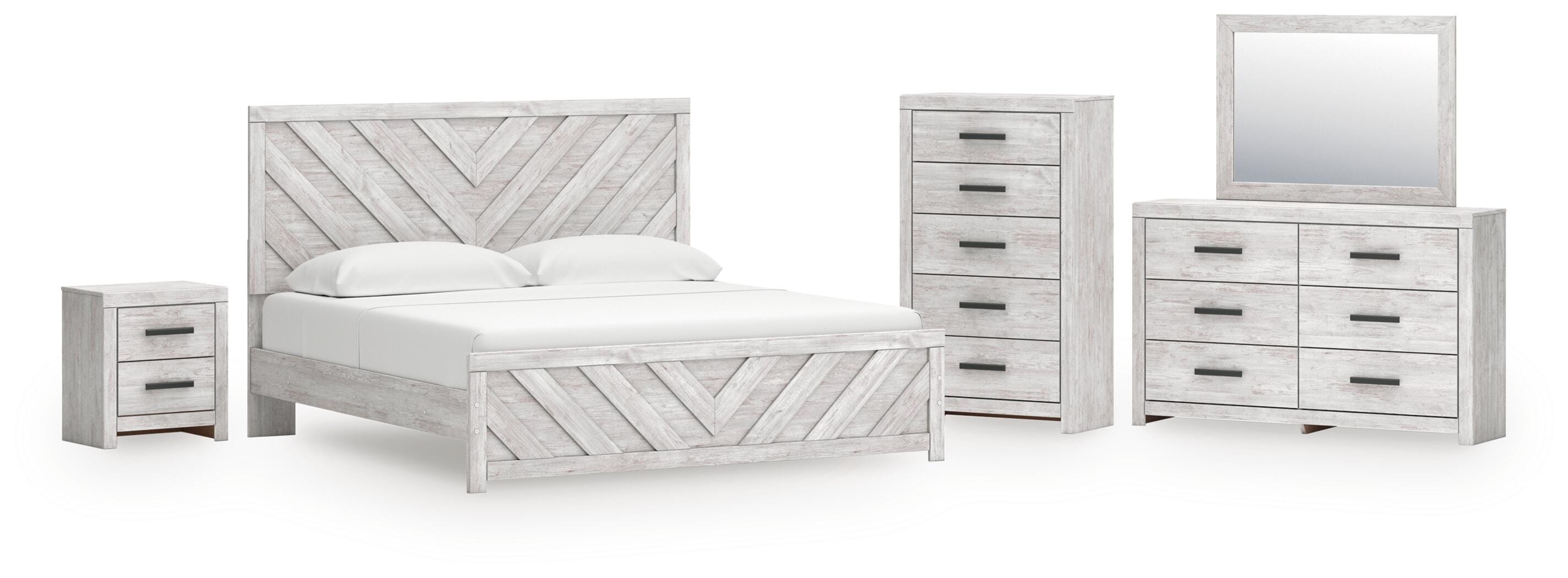 J&M Furniture - Ashley Furniture - Cayboni King Panel Bed, Dresser, Mirror, Chest and Nightstand - King Panel Bed, Dresser, Mirror, Chest and Nightstand - B3788B17