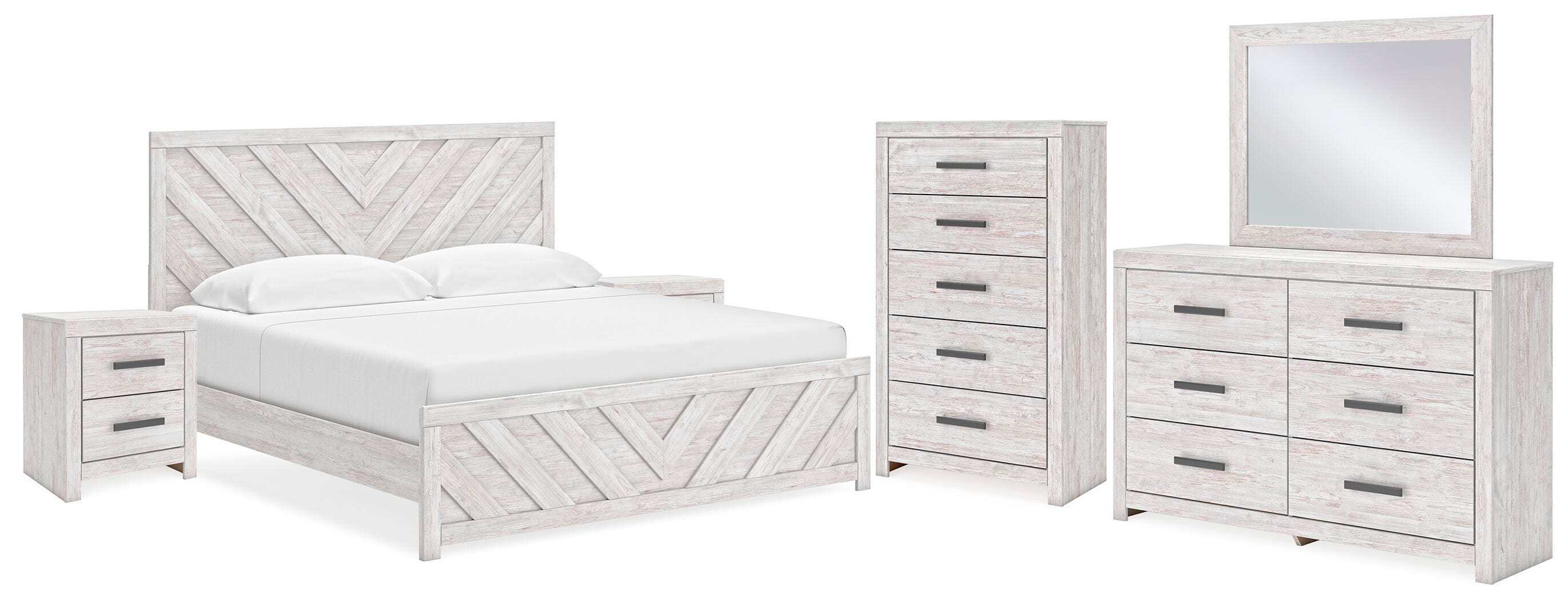 J&M Furniture - Ashley Furniture - Cayboni King Panel Bed, Dresser, Mirror, Chest and 2 Nightstands - King Panel Bed, Dresser, Mirror, Chest and 2 Nightstands - B3788B12