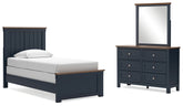 J&M Furniture - Ashley Furniture - Landocken Twin Panel Bed, Dresser and Mirror - Twin Panel Bed, Dresser and Mirror - B414B6
