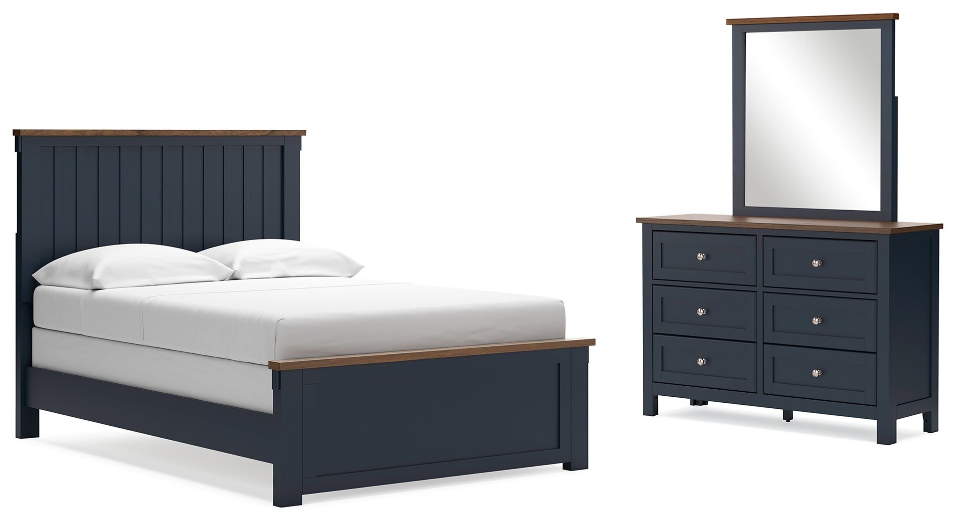 J&M Furniture - Ashley Furniture - Landocken Full Panel Bed, Dresser and Mirror - Full Panel Bed, Dresser and Mirror - B414B7