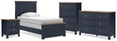 J&M Furniture - Ashley Furniture - Landocken Twin Panel Bed, Dresser, Chest and Nightstand - Twin Panel Bed, Dresser, Chest and Nightstand - B414B20