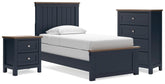 J&M Furniture - Ashley Furniture - Landocken Twin Panel Bed, Chest and Nightstand - Twin Panel Bed, Chest and Nightstand - B414B19