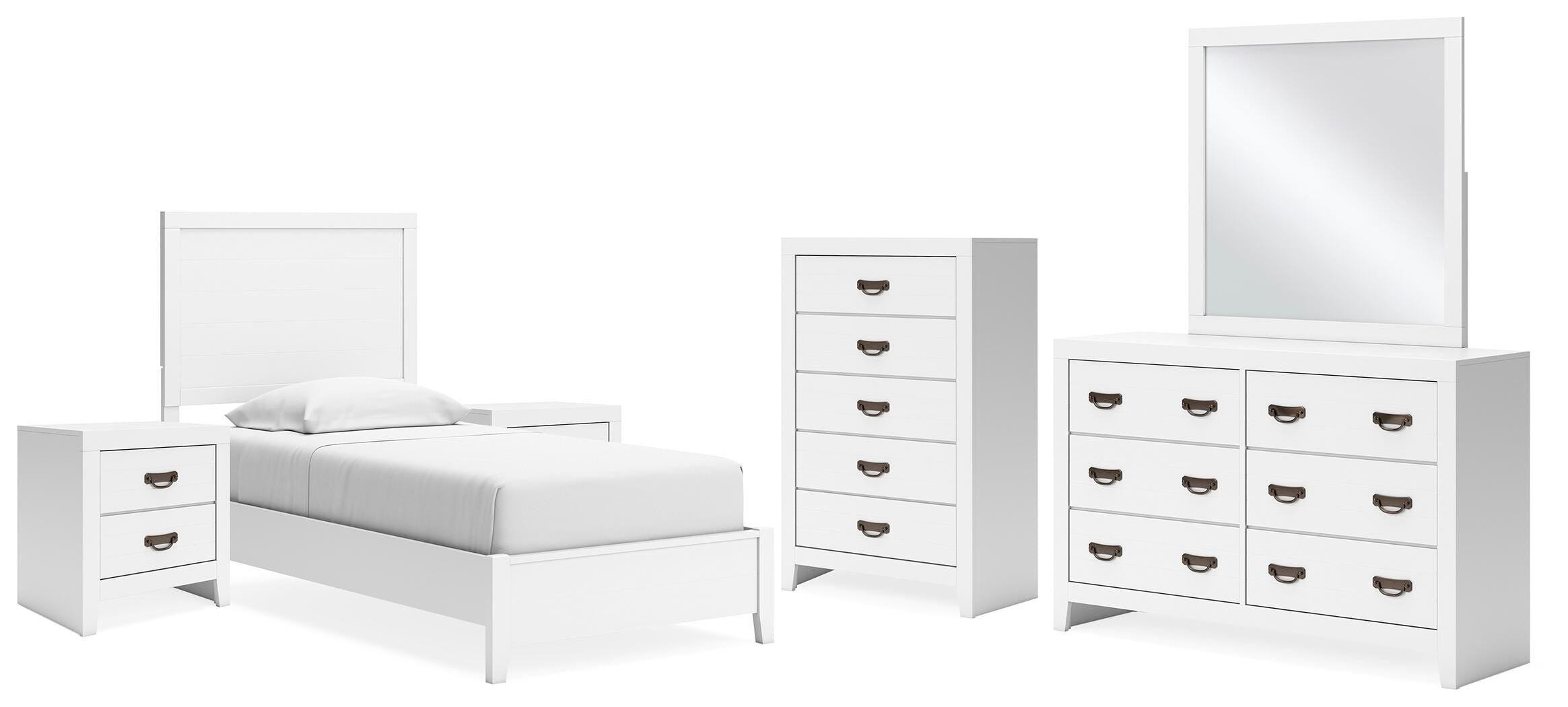 J&M Furniture - Ashley Furniture - Binterglen Twin Panel Bed, Dresser, Mirror, Chest and 2 Nightstands - Twin Panel Bed, Dresser, Mirror, Chest and 2 Nightstands - B427B19