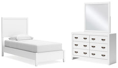 J&M Furniture - Ashley Furniture - Binterglen Twin Panel Bed, Dresser and Mirror - Twin Panel Bed, Dresser and Mirror - B427B3