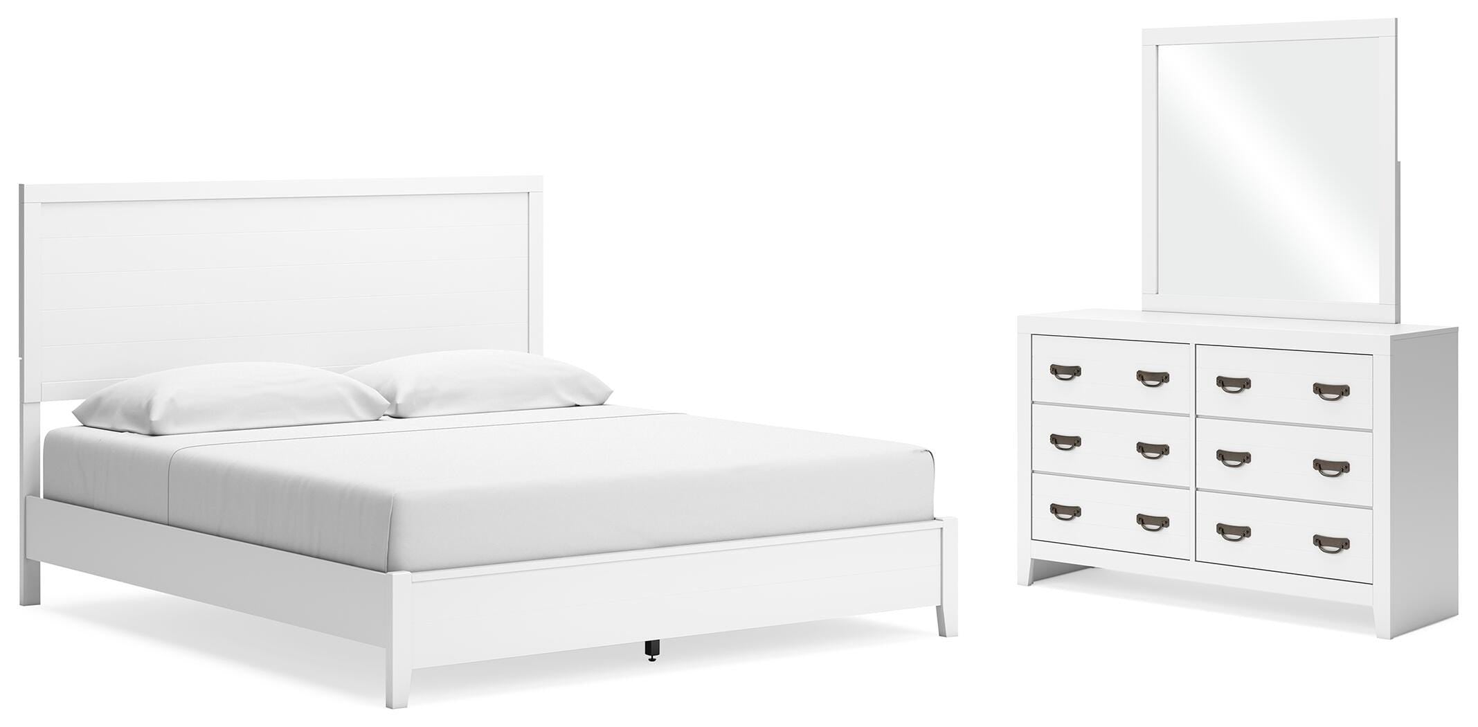J&M Furniture - Ashley Furniture - Binterglen King Panel Bed, Dresser and Mirror - King Panel Bed, Dresser and Mirror - B427B12