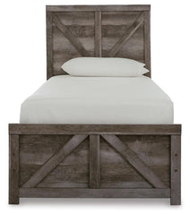 Wynnlow Twin Crossbuck Panel Bed and 2 Nightstands