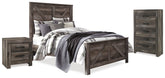 J&M Furniture - Ashley Furniture - Wynnlow Queen Crossbuck Panel Bed, Chest and Nightstand - Queen Crossbuck Panel Bed, Chest and Nightstand - B440B28