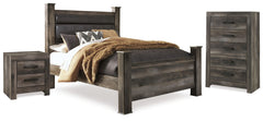 J&M Furniture - Ashley Furniture - Wynnlow Queen Poster Bed, Chest and 2 Nightstands - Queen Poster Bed, Chest and 2 Nightstands - B440B30