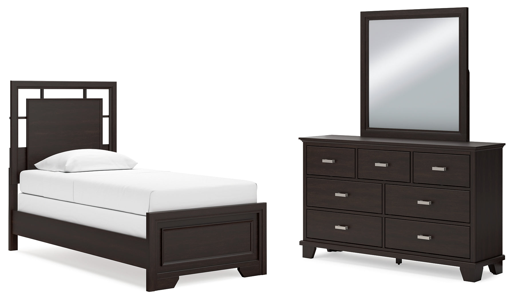 J&M Furniture - Ashley Furniture - Covetown Twin Panel Bed, Dresser and Mirror - Twin Panel Bed, Dresser and Mirror - B441B3