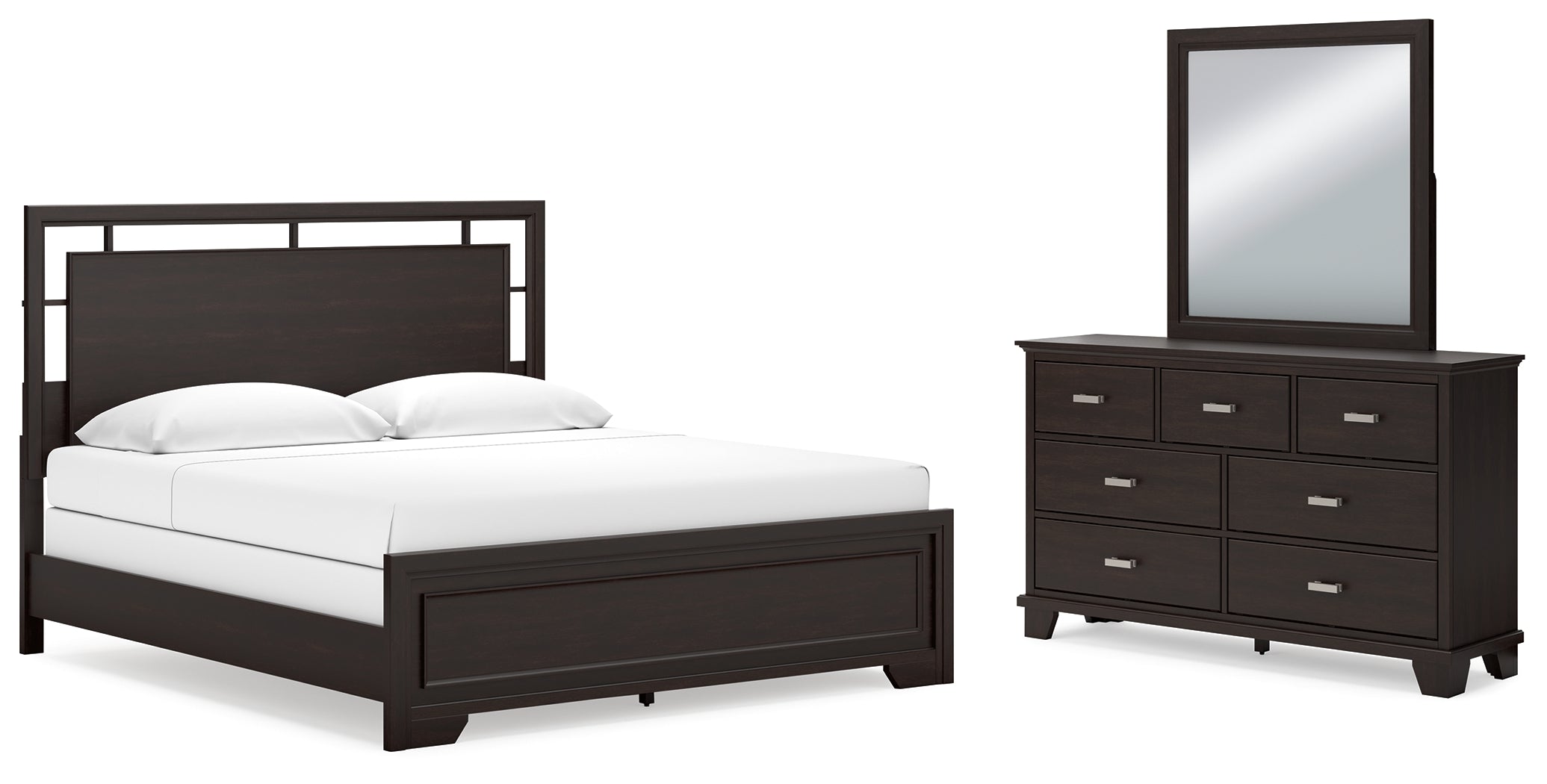 J&M Furniture - Ashley Furniture - Covetown King Panel Bed, Dresser and Mirror - King Panel Bed, Dresser and Mirror - B441B10