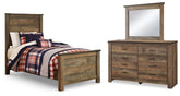 J&M Furniture - Ashley Furniture - Trinell Twin Panel Bed, Dresser and Mirror - Twin Panel Bed, Dresser and Mirror - B446B77