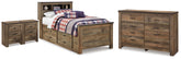 J&M Furniture - Ashley Furniture - Trinell Twin Bookcase Bed, Dresser and 2 Nightstands - Twin Bookcase Bed, Dresser and 2 Nightstands - B446B101