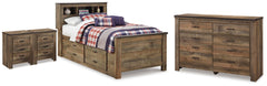J&M Furniture - Ashley Furniture - Trinell Twin Bookcase Bed, Dresser and 2 Nightstands - Twin Bookcase Bed, Dresser and 2 Nightstands - B446B101
