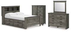 J&M Furniture - Ashley Furniture - Frandern Full Bookcase Panel Bed with Storage, Dresser, Mirror and Chest - Full Bookcase Panel Bed with Storage, Dresser, Mirror and Chest - B4480B28