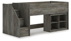 Frandern Twin Loft Bed with Bookcase Storage