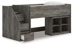 Frandern Twin Loft Bed with Bookcase Storage