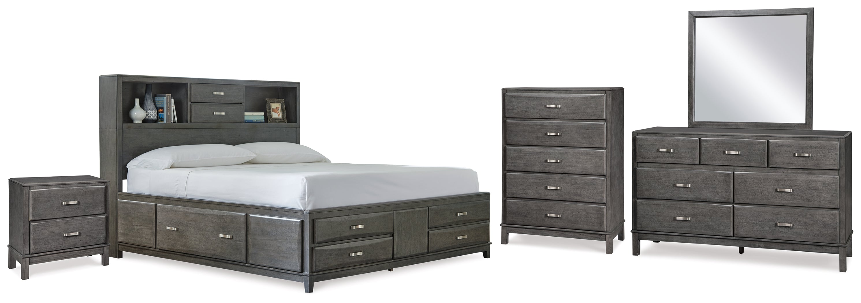 J&M Furniture - Ashley Furniture - Caitbrook Queen Storage Bed, Dresser, Mirror, Chest and Nightstand - Queen Storage Bed, Dresser, Mirror, Chest and Nightstand - B476B14