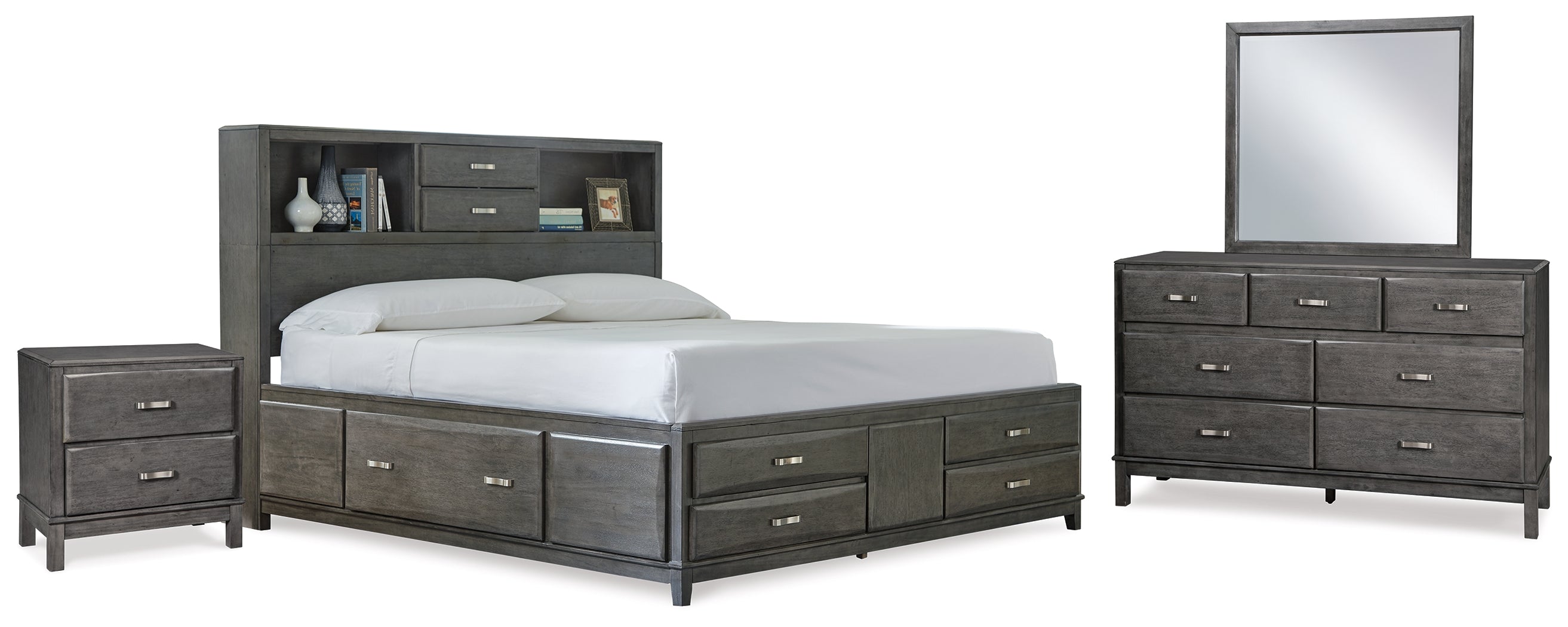 J&M Furniture - Ashley Furniture - Caitbrook Queen Storage Bed, Dresser, Mirror and Nightstand - Queen Storage Bed, Dresser, Mirror and Nightstand - B476B13