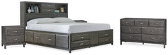 J&M Furniture - Ashley Furniture - Caitbrook King Storage Bed, Dresser and 2 Nightstands - King Storage Bed, Dresser and 2 Nightstands - B476B18