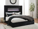 J&M Furniture - Ashley Furniture - Tayleena King Upholstered Bed with Fireplace and Wireless Audio - King Upholstered Bed with Fireplace and Wireless Audio - PCB620B2