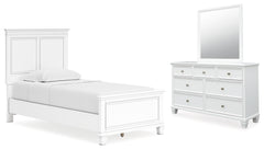 J&M Furniture - Ashley Furniture - Fortman Twin Panel Bed, Dresser and Mirror - Twin Panel Bed, Dresser and Mirror - B680B7