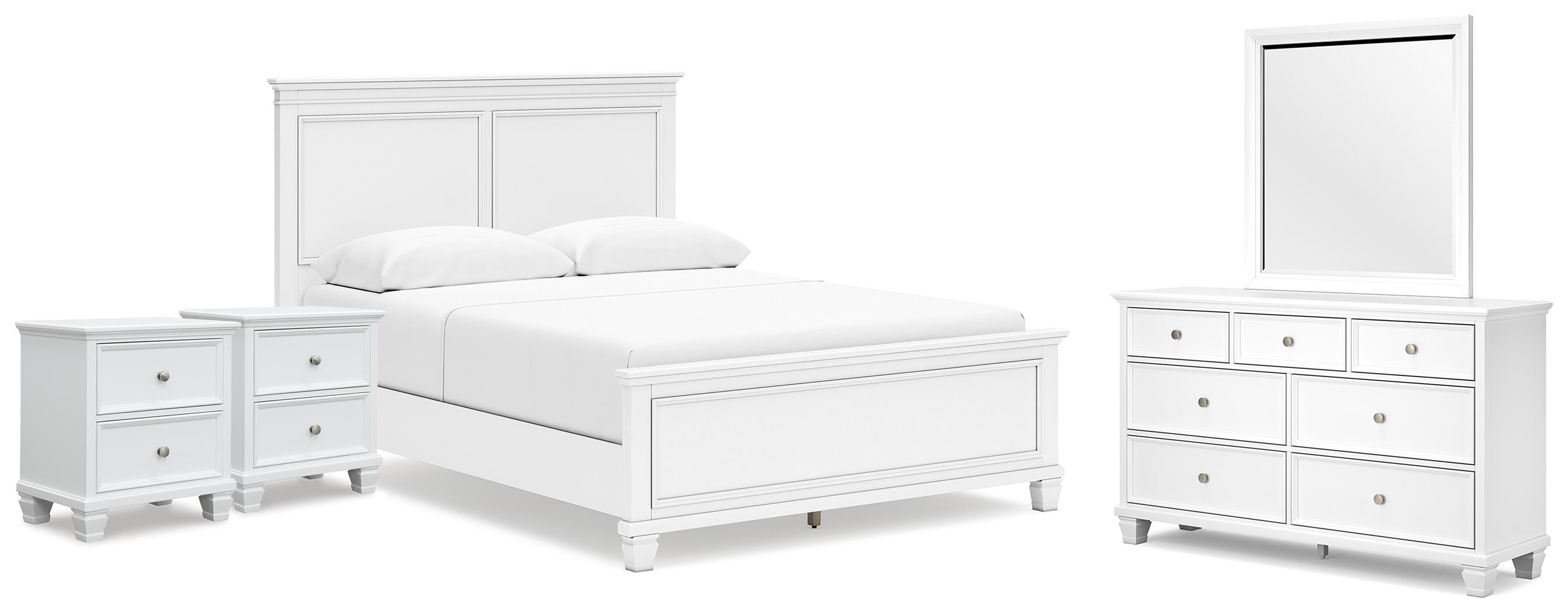 J&M Furniture - Ashley Furniture - Fortman Queen Panel Bed, Dresser, Mirror and 2 Nightstands - Queen Panel Bed, Dresser, Mirror and 2 Nightstands - B680B16